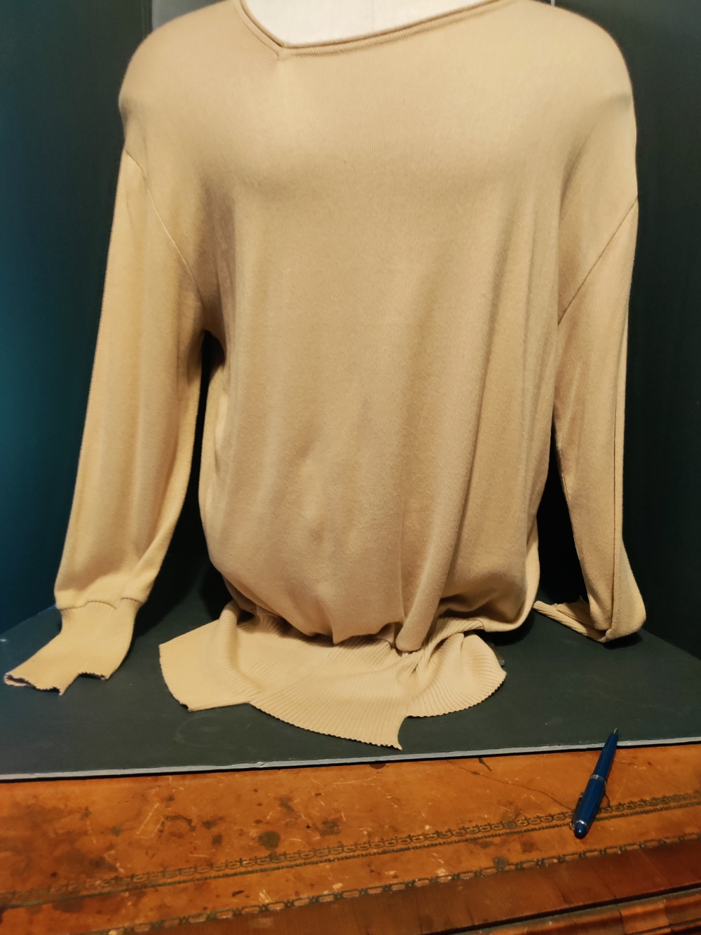 Everyday Scoopneck Pullover Sweater in Tan Soft Pima Cotton